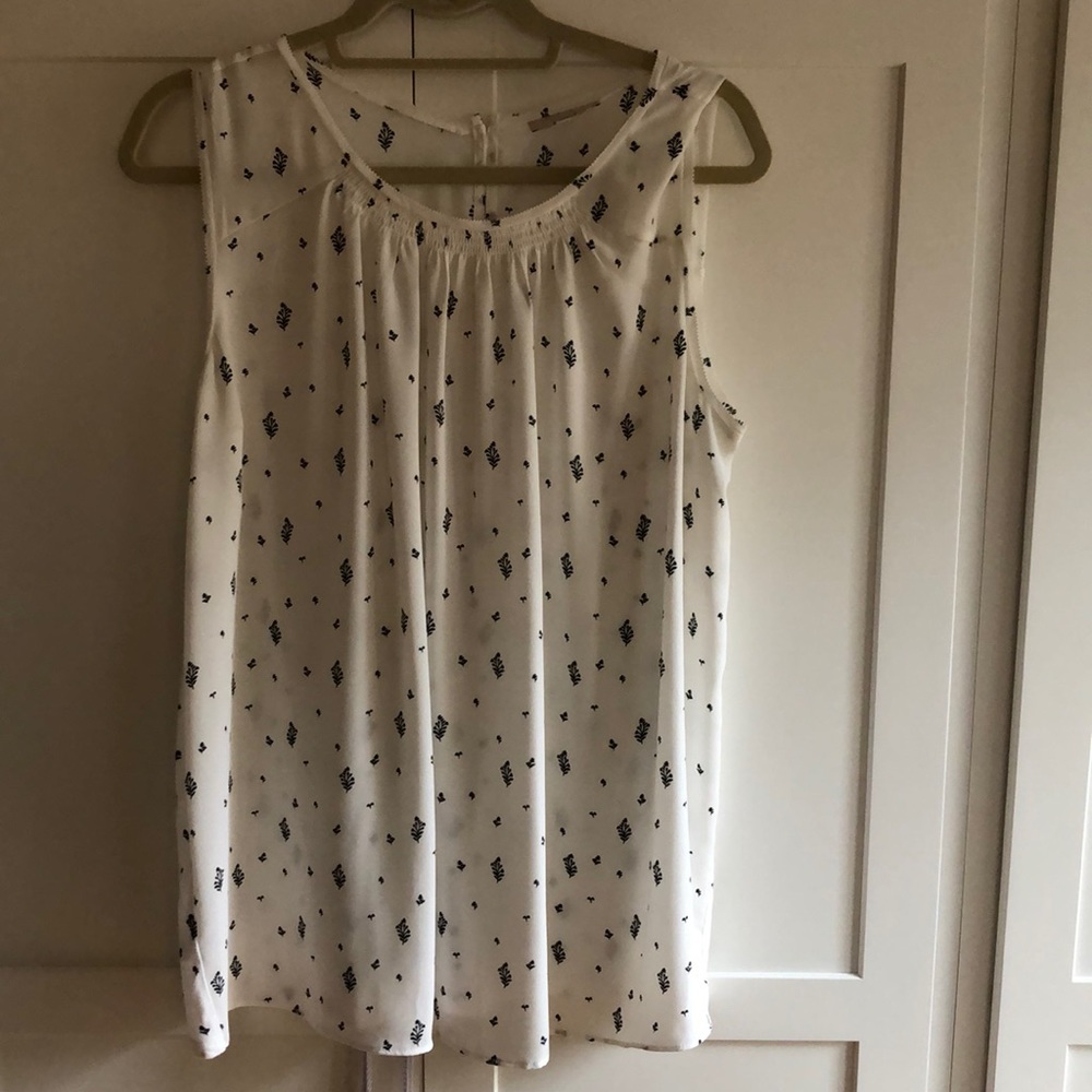 Ann Taylor LOFT mixed media maternity blouse